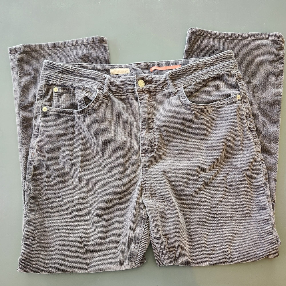 Anthropologie PILCRO Low Rise Flare Corduroy Pants Grey 32 Bohemian